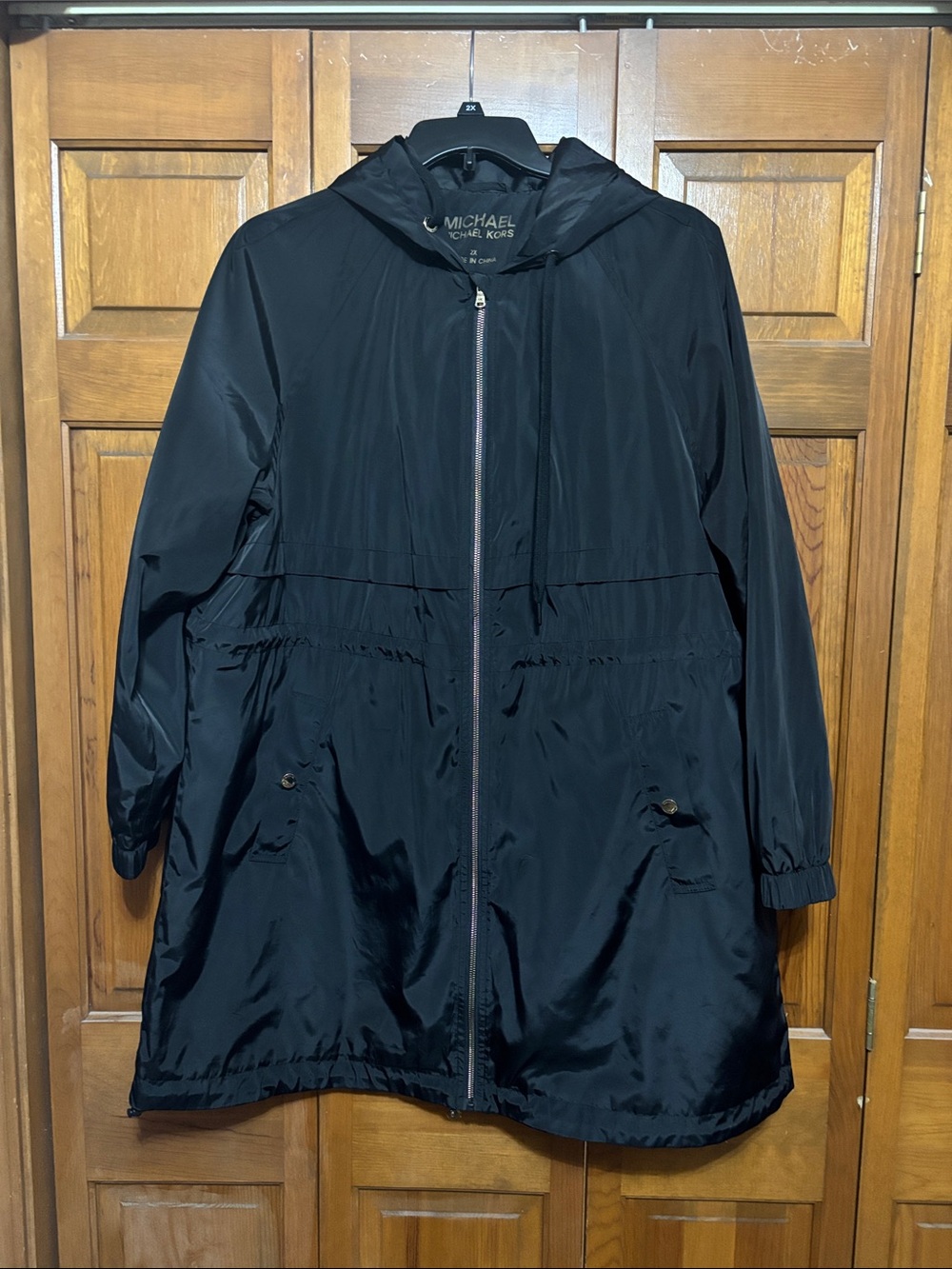 Michael Kors Black Hooded Trench Coat